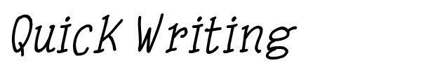 Quick Writing font preview